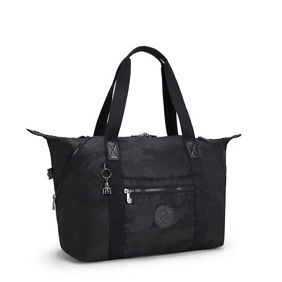 Bolso Tote Kipling Art Medium Iconic Negros Camuflados | MX 1447UZ